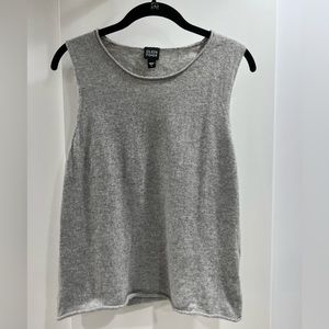 Eileen Fisher sleeveless shell, cashmere, light gray.